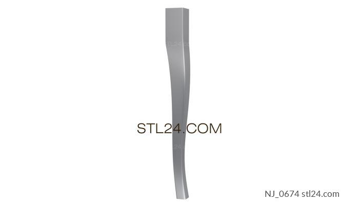 Legs (Straight leg with wave profile, NJ_0674) 3D models for cnc